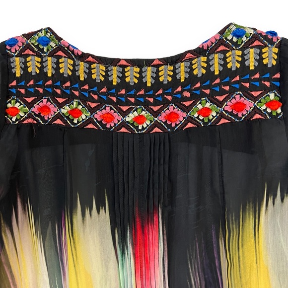 Anthropologie Maeve Splashed Embroidered Peasant Top, Size 0 - Picture 7 of 12